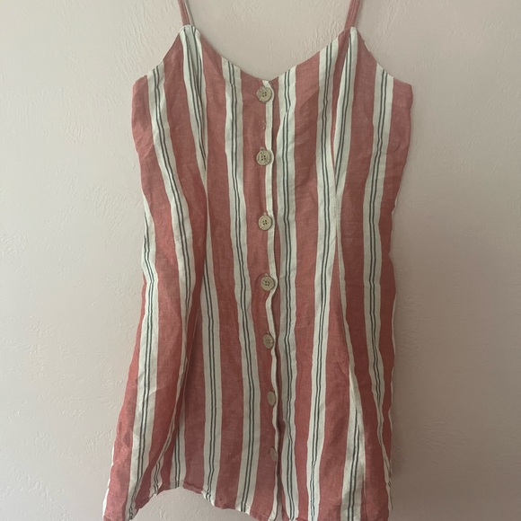 Urban Outfitters Ladder Striped Linen Mini Dress size S-p - Picture 11 of 14